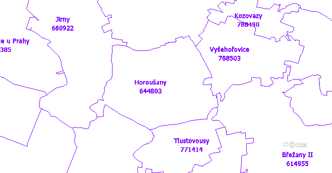 Katastrální mapa Horoušany