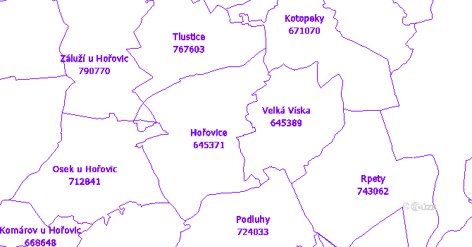 Katastrální mapa Hořovice