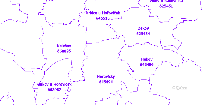 Katastrální mapa Hořovičky