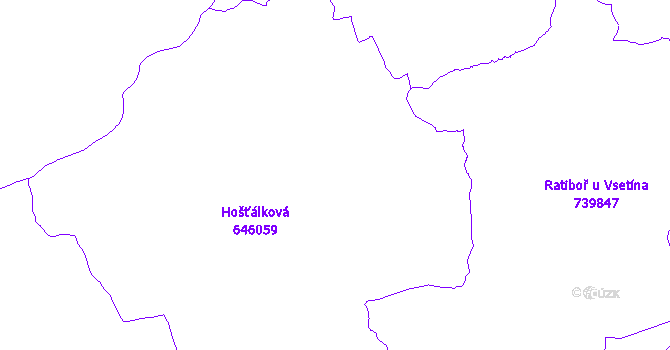 Katastrální mapa Hošťálková