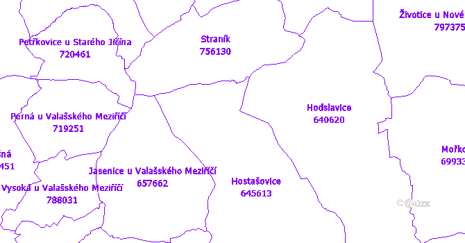 Katastrální mapa Hostašovice