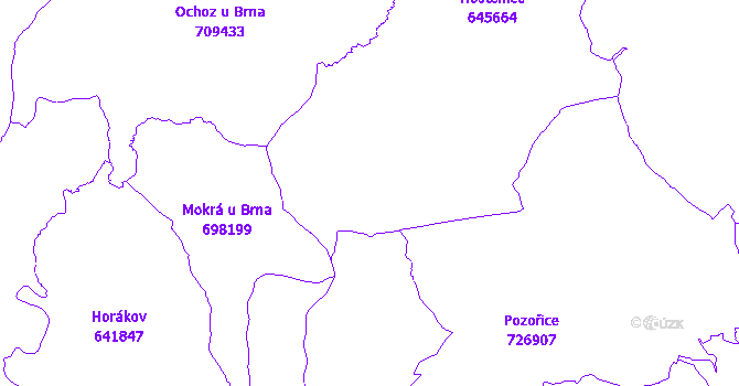 Katastrální mapa Hostěnice