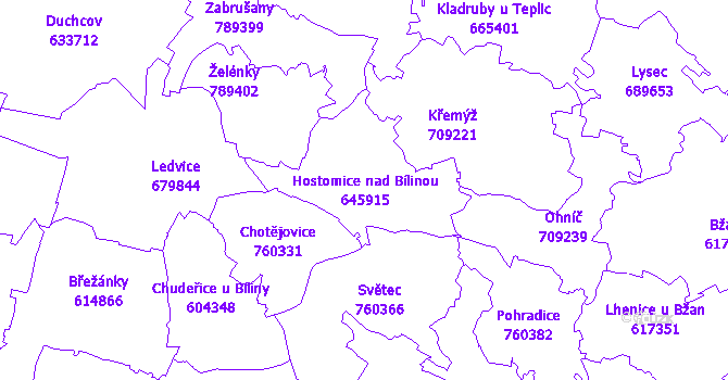 Katastrální mapa Hostomice