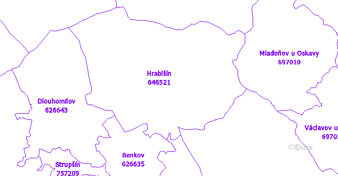 Katastrální mapa Hrabišín