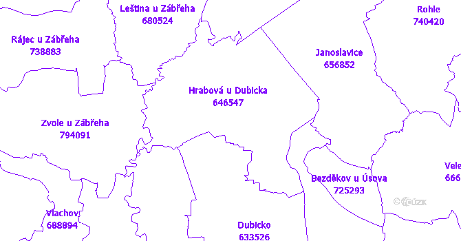 Katastrální mapa Hrabová