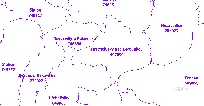 Katastrální mapa Hracholusky