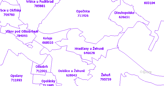 Katastrální mapa Hradčany