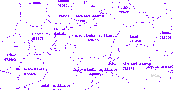 Katastrální mapa Hradec