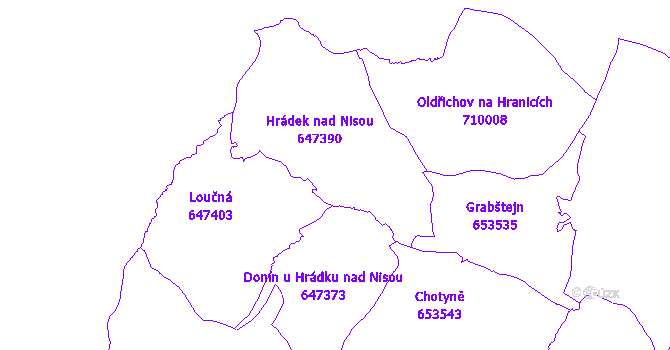 Katastrální mapa Hrádek nad Nisou