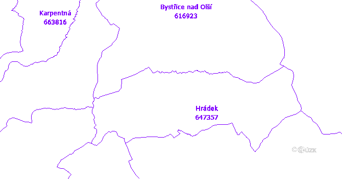 Katastrální mapa Hrádek