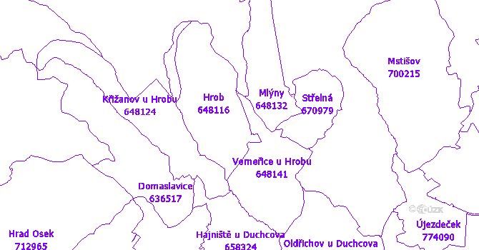 Katastrální mapa Hrob