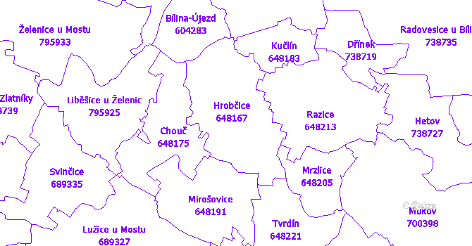 Katastrální mapa Hrobčice