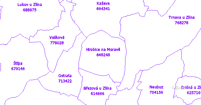 Katastrální mapa Hrobice