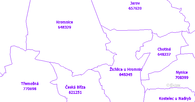 Katastrální mapa Hromnice