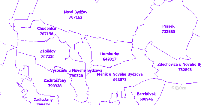 Katastrální mapa Humburky