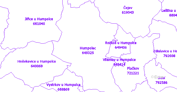 Katastrální mapa Humpolec