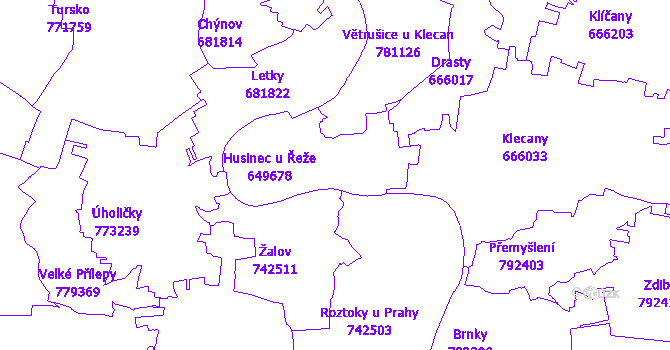 Katastrální mapa Husinec