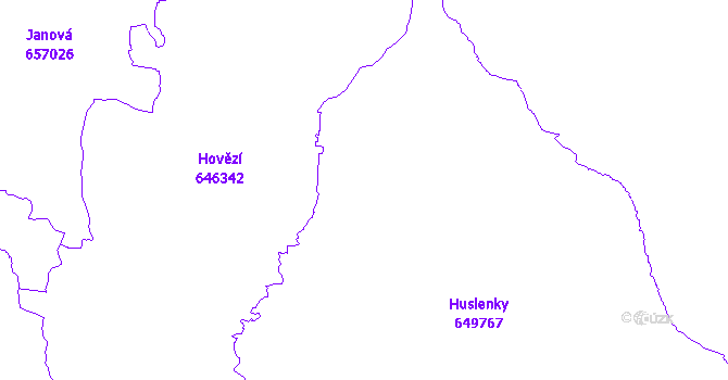 Katastrální mapa Huslenky