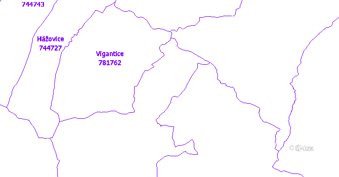 Katastrální mapa Hutisko-Solanec