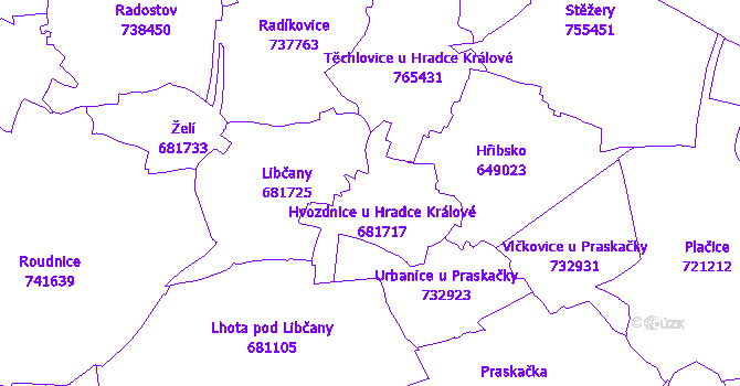 Katastrální mapa Hvozdnice