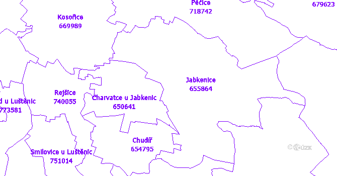 Katastrální mapa Jabkenice