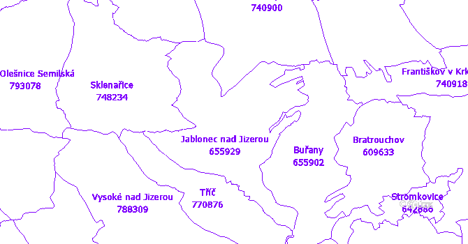 Katastrální mapa Jablonec nad Jizerou