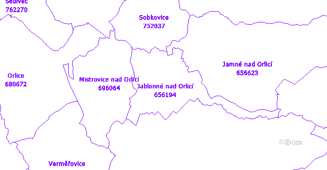 Katastrální mapa Jablonné nad Orlicí