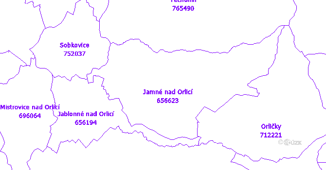 Katastrální mapa Jamné nad Orlicí