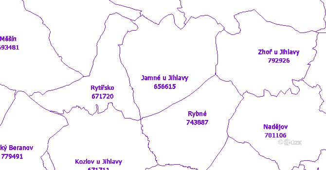 Katastrální mapa Jamné