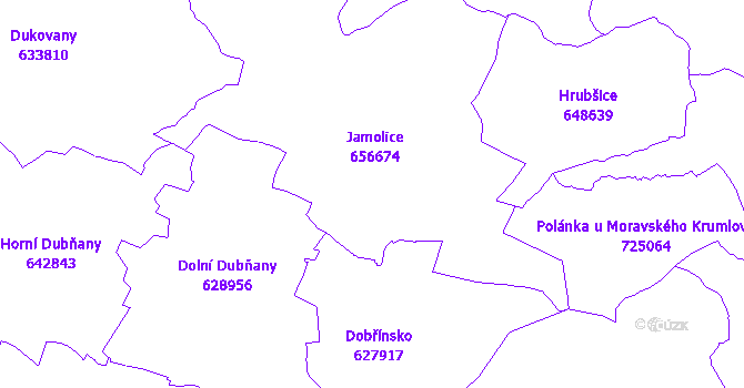 Katastrální mapa Jamolice