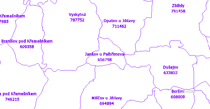 Katastrální mapa Jankov