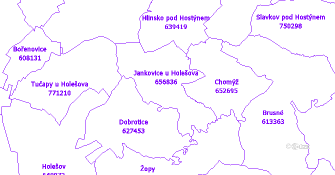 Katastrální mapa Jankovice