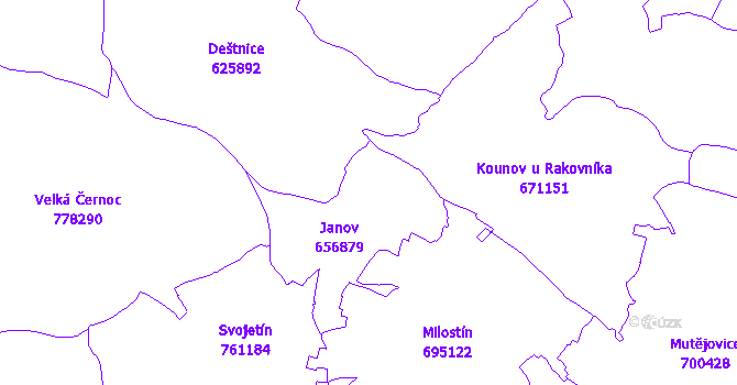 Katastrální mapa Janov