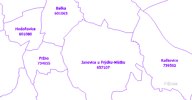 Katastrální mapa Janovice