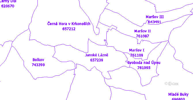 Katastrální mapa Janské Lázně