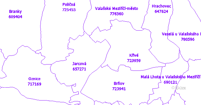 Katastrální mapa Jarcová