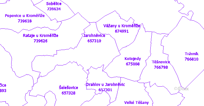 Katastrální mapa Jarohněvice