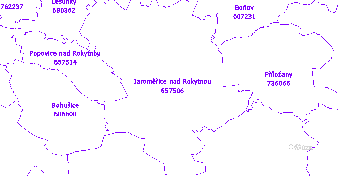 Katastrální mapa Jaroměřice nad Rokytnou