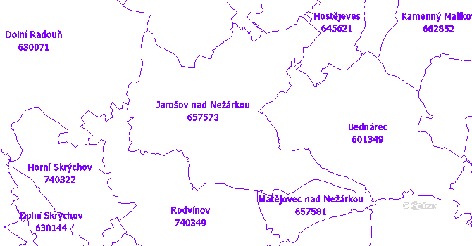 Katastrální mapa Jarošov nad Nežárkou