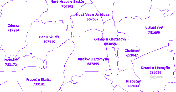 Katastrální mapa Jarošov