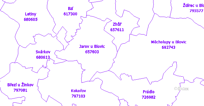 Katastrální mapa Jarov