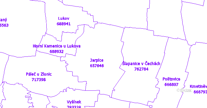 Katastrální mapa Jarpice