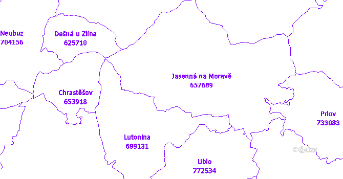Katastrální mapa Jasenná