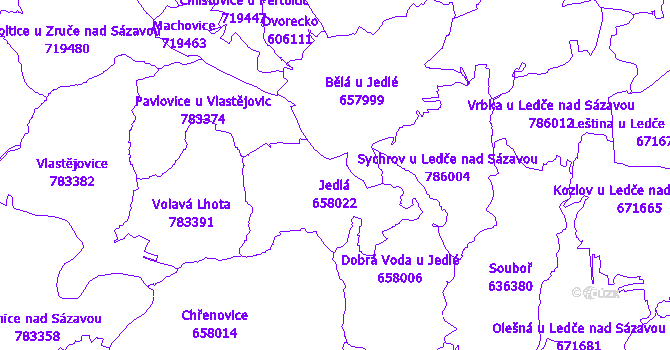 Katastrální mapa Jedlá