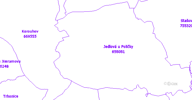 Katastrální mapa Jedlová