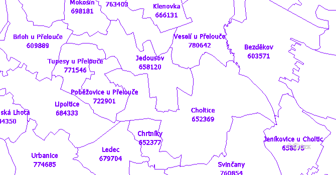 Katastrální mapa Jedousov