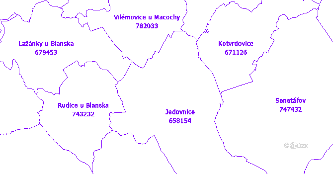 Katastrální mapa Jedovnice