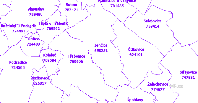 Katastrální mapa Jenčice