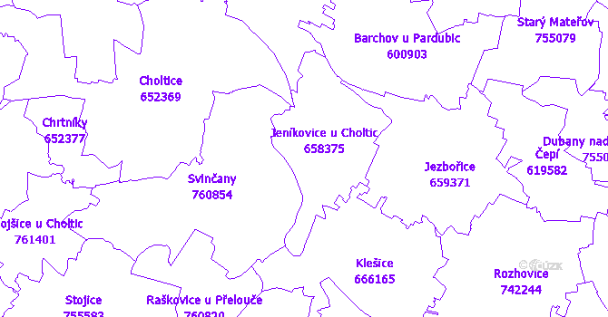 Katastrální mapa Jeníkovice