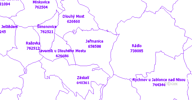 Katastrální mapa Jeřmanice